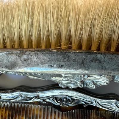 STERLING SILVER BRUSH AND COMB SET