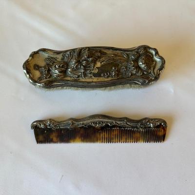 STERLING SILVER BRUSH AND COMB SET