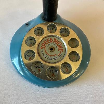 KIDS VINTAGE METAL “SPEED PHONE” BY THE GONG BELL AND BABY SPOON