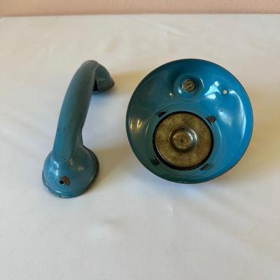 KIDS VINTAGE METAL “SPEED PHONE” BY THE GONG BELL AND BABY SPOON