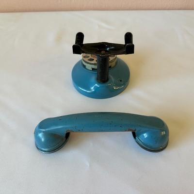 KIDS VINTAGE METAL “SPEED PHONE” BY THE GONG BELL AND BABY SPOON