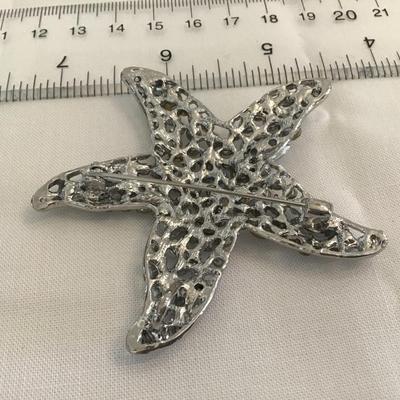 Large Aurora Borealis Starfish Brooch