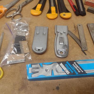 Assortment of Cutting Tools and Blades