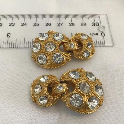 Gorgeous Vintage Door Knocker Rhinestone Earrings. Numbered