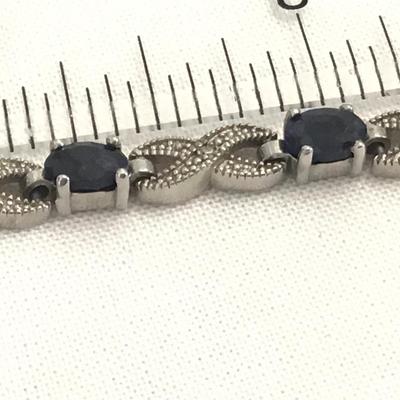 Madagascar Blue Silver Tennis Bracelet Locking