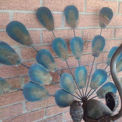Outdoor Yard Art Metal Peacock