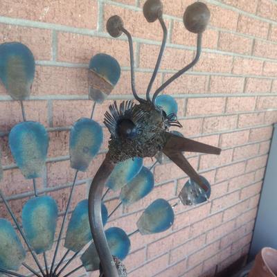 Outdoor Yard Art Metal Peacock