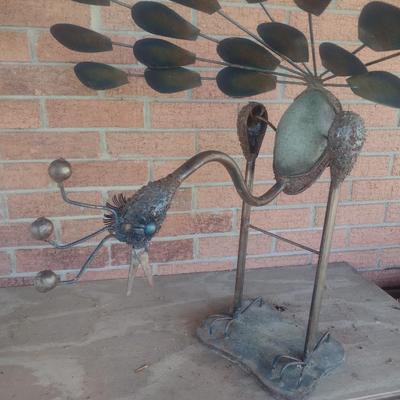 Outdoor Yard Art Metal Peacock