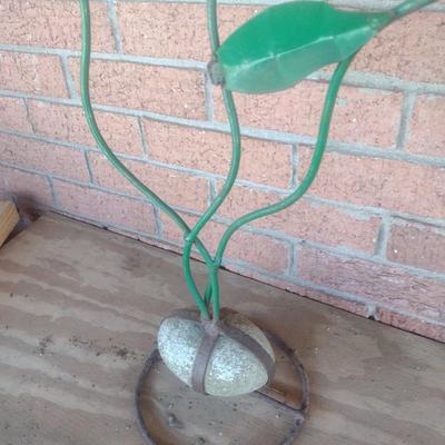Outdoor Yard Art Metal Yellow Flowers