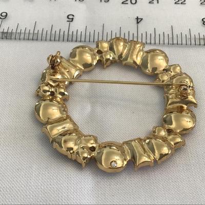 Crystal Circular Rainbow Brooch