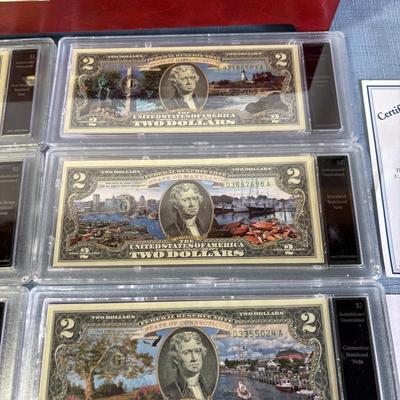 6 US State Uncirculated $2 Bills