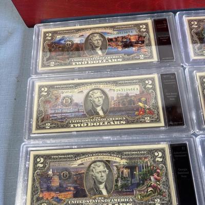 6 US State Uncirculated $2 Bills