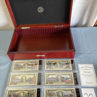 6 US State Uncirculated $2 Bills