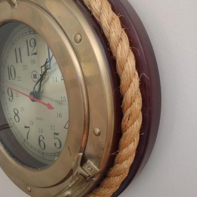 Nautical Themed Porthole Window Wall Clock