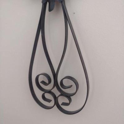 Metal Ribbon Decorative Cross Wall Clock