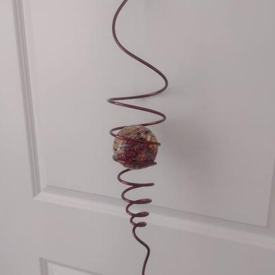 Artisan Copper Spinning Tail with Mouth Blown Gazing Ball by California Artist Jeff Price