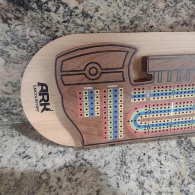 Ark Encounter Ken Ham Wood Cribbage Gameboard and Pieces