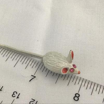 Vintage Rare Articulating Pink Rhinestone Mouse