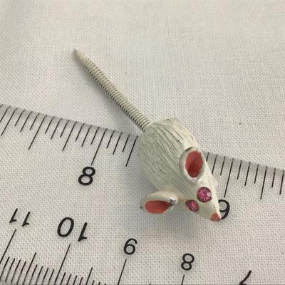 Vintage Rare Articulating Pink Rhinestone Mouse