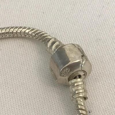 925 Bracelet With Glass Charms