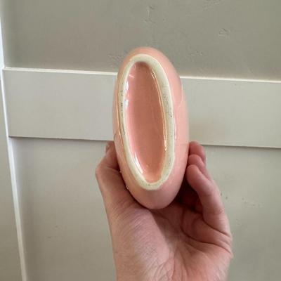 Vintage 1980's Peony Pink Wide Tapered Flower Vase Home Decor Art Deco