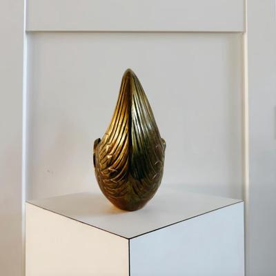 Vintage Art Deco Brass Swan Heron Crane Egret Bird Centerpiece Basket