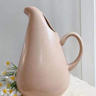 Vintage Mid Century Russel Wright Pottery Beige Ceramic American Modern Pitcher