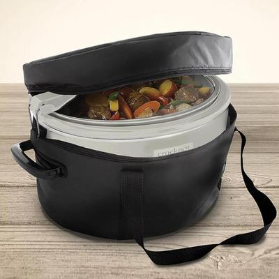 B - Crock-Pot 7-Quart Cook & Carry Slow Cooker & Thermal Carry Bag in Oat Milk Cream Color