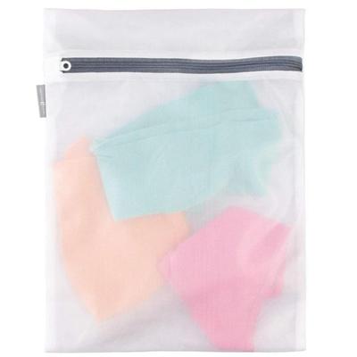 iDesign Mesh Laundry Bag with Built in Zipper for Delicates – Medium, 12" x 16", White