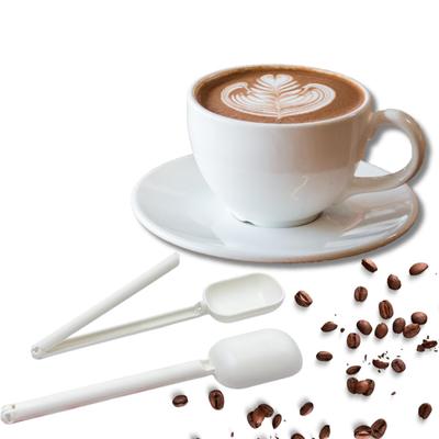 2-Pack White Coffee Bean Scoop w/Sealing Clip On Handle - Coffee Grind Measuring Spoon Sealing Clip For Food Packages