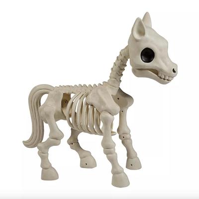 25 in Standing Pony Plastic Skeleton Decoration in Off White Bone Color - Halloween Decorations