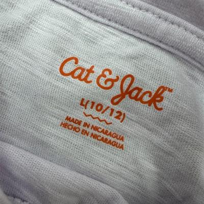 Size L - Girls' Target Cat & Jack Violet Light Purple Short Sleeve T-Shirt w/Floral Lace Sleeves