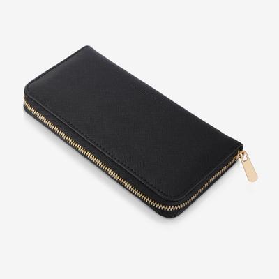 Ring Concierge Leather Travel Portfolio w/Anti Tarnish Suede Interior, Ring Bars, Necklace Loops, Split Pocket & Zip Closure