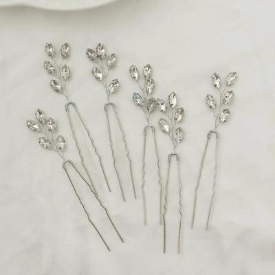 6-Pieces Rhinestone Hair Pins for Wedding 6PCS Bride Hair Accessories Bridesmaid Crystal Hair Clips Bobby Pin