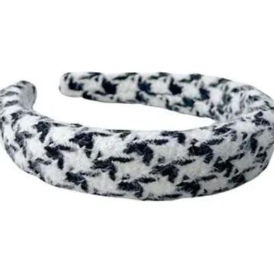 Black & White Houndstooth Headband for Women & Girls Padded Comfortable All Day Wear
