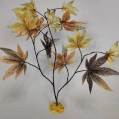 Aquaglobe Aquarium 19" The Plant Silk Yellow Maple Branch - Fresh Water, Salt Water or Reptile Use