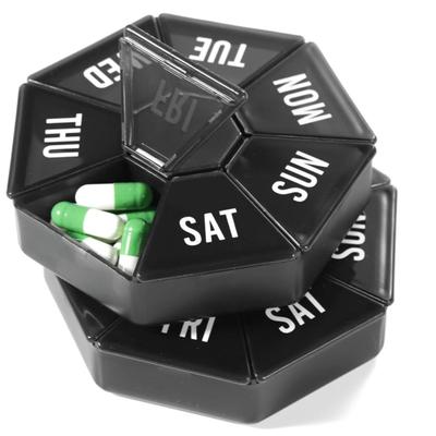 2-Pack Large Weekly Pill Organizer,XL 7 Day Pill Box Case,Pill Dispenser Portable Small for Pocket or Travel,Pill Container for Vitamin,...