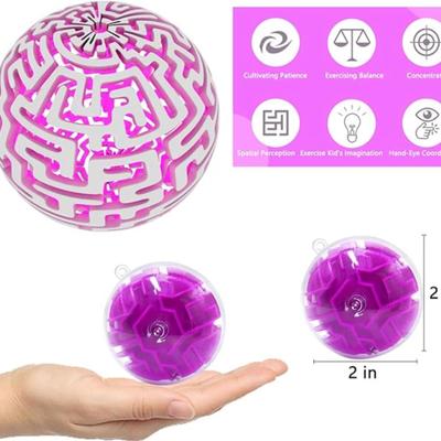 64 x Puzzle Maze Ball Mini 3D Gravity Cube Puzzle Ball Toy for Kids - Birthday Parties, School, Treasure Chest Supplies