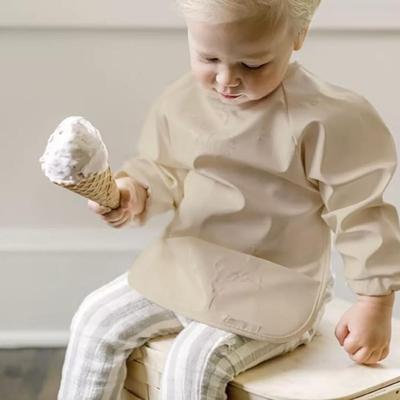 Willow + Sim Long Sleeve Washable Baby Bob w/Food Catcher in Antique White