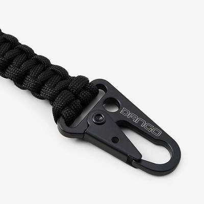 Dango Tether Durable 550 Paracord Keychain in Black w/Strong Black Metal Clasp