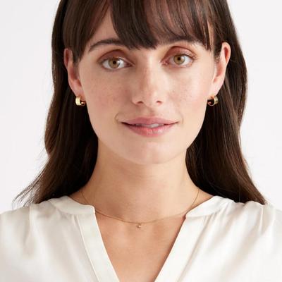 Quince Wide Mini Hoops in Gold Vermeil/Sterling Silver w/Thick Layer of 18k Gold