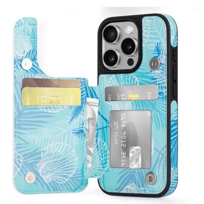 iPhone 16 Pro Case Wallet with Card Holder - Floral Flower Pattern Case with PU Leather Card Pockets Back Flip Cover for iPhone 16 Pro -...