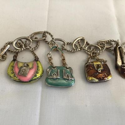 Enamel Purse Charm Bracelet