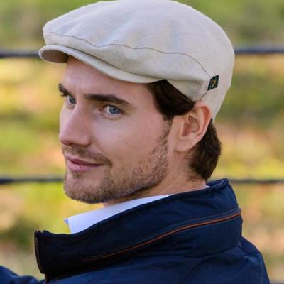 Mucros Weavers Irish Linen Flat Cap - Natural Linen