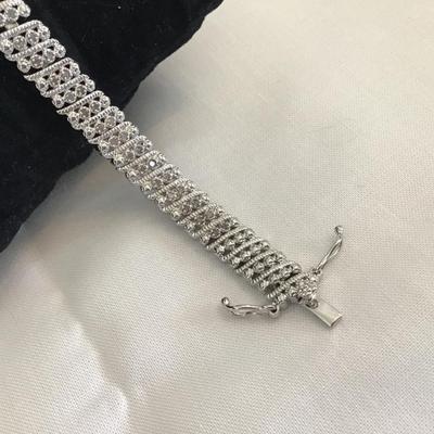Silver Hinged Tennis Bracelet Fashion