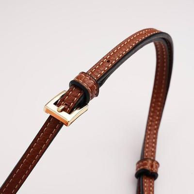 Cognac Brown Genuine Leather Bag Purse Transformation Strap Set - Punch Free Long Leather Strap Part Bag Shoulder Accessories Crossbody