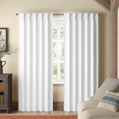 2 Panels - White 35" x 84" Magic Drapes Double Pinch Pleat Blackout Polyester Curtains Window Treatment - Living Room Bedroom
