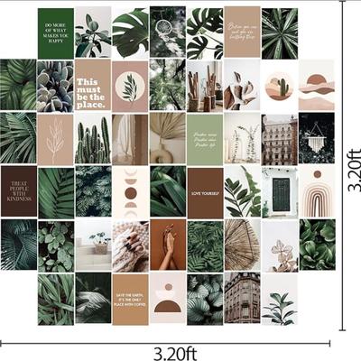 Fardes Botanical Wall Art, Boho Wall Collage Kit, 50pcs Plant & Floral Posters, Vintage Wall Decor for Bedroom