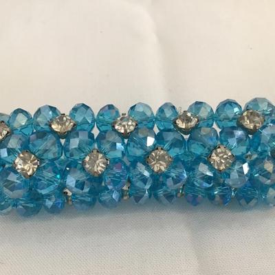 Blue And Rhinestone Vintage Bracelet