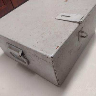 Vintage Metal Box Full of Sandpaper and Steel Wool